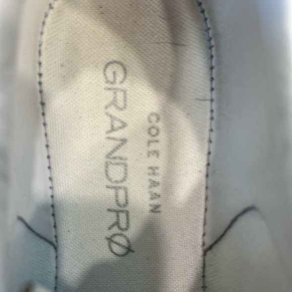 Cole Haan Grandpro Tennis Shoe Metallic Silver Leather Lace Up, Sz 8.5 - Picture 6 of 15
